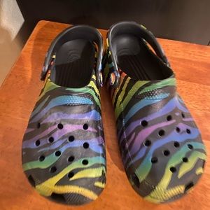 Kids Zebra Rainbow Crocs